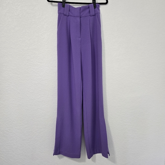 Hofmann Copenhagen Purple Elisa Wide Leg Pleated Trousers High Waist Size 34
